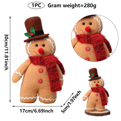 Gingerbread Man Doll Christmas, Plush Leg Dolls Xmas Tree Ornaments, New Year Kids Gift, Decorations for Home Party