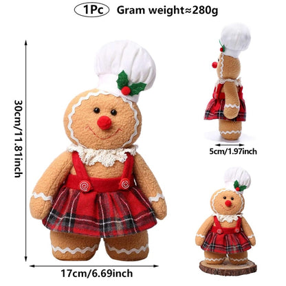 Gingerbread Man Doll Christmas, Plush Leg Dolls Xmas Tree Ornaments, New Year Kids Gift, Decorations for Home Party