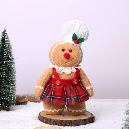 Gingerbread Man Doll Christmas, Plush Leg Dolls Xmas Tree Ornaments, New Year Kids Gift, Decorations for Home Party