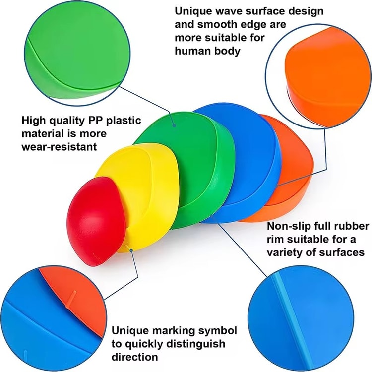 Kids Balance Stepping Stones Set Sensory Outdoor Toy for Active Play and Coordination Training