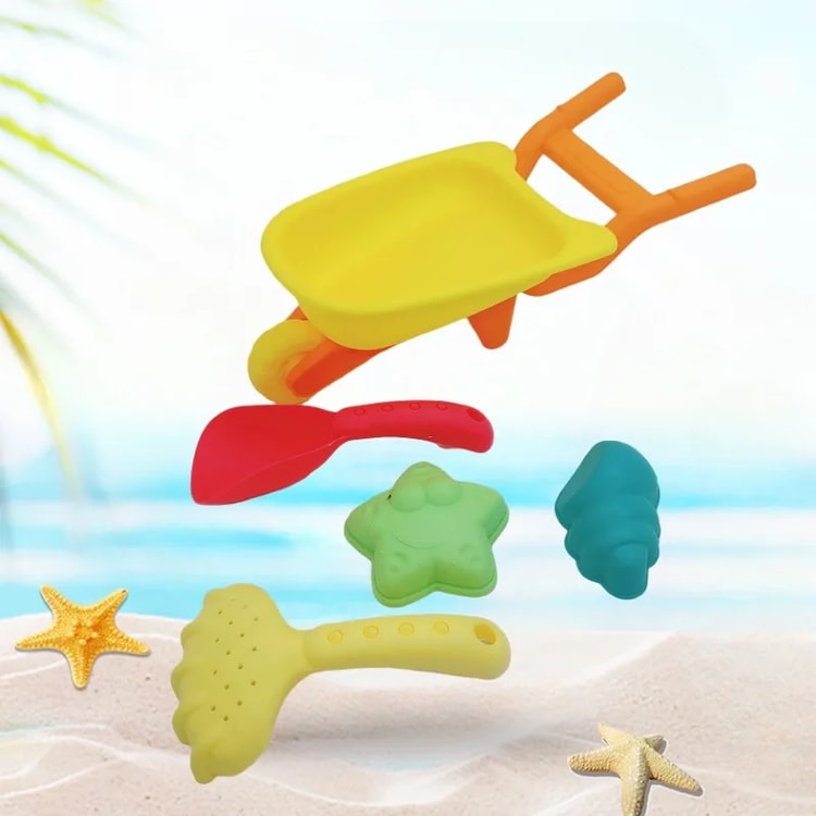 Kids Beach Sand Play Set with Molds and Shovel Outdoor Toy Kit for Summer and Snow Fun