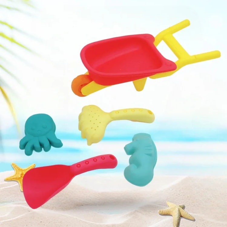 Kids Beach Sand Play Set with Molds and Shovel Outdoor Toy Kit for Summer and Snow Fun
