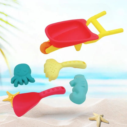Kids Beach Sand Play Set with Molds and Shovel Outdoor Toy Kit for Summer and Snow Fun