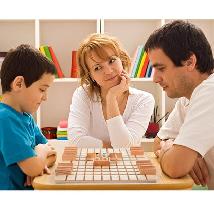 Wooden Toy Chessboard Games Puzzle, Two-Person Battle Game for Parent-Child Interaction, Funny Chase and Intercept Gifts
