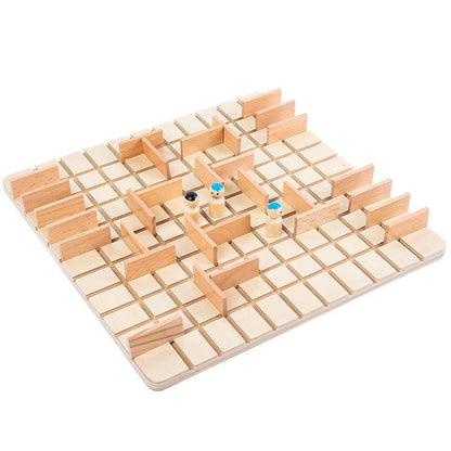 Wooden Toy Chessboard Games Puzzle, Two-Person Battle Game for Parent-Child Interaction, Funny Chase and Intercept Gifts