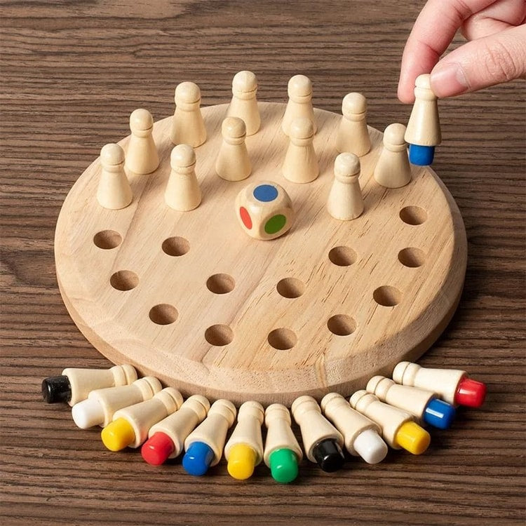 Wooden Memory Match Stick Board Game Montessori Educational Puzzle for Kids and Family