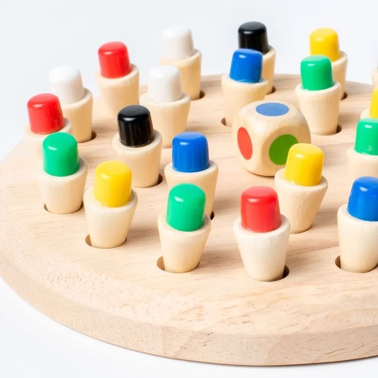 Wooden Memory Match Stick Board Game Montessori Educational Puzzle for Kids and Family