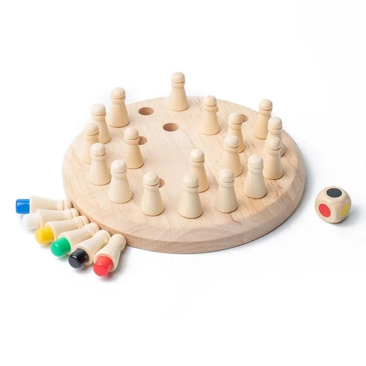 Wooden Memory Match Stick Board Game Montessori Educational Puzzle for Kids and Family