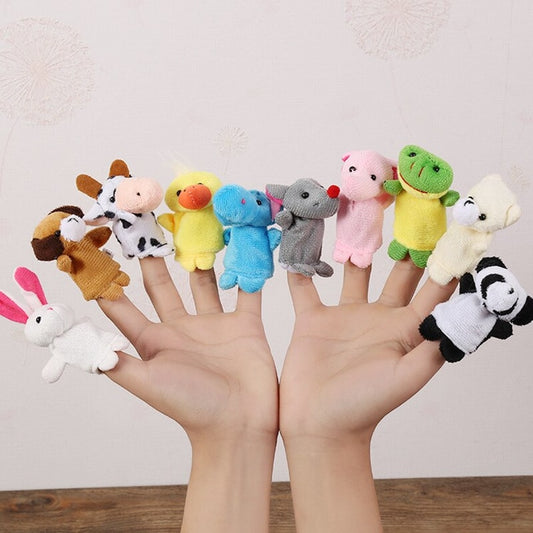 Cartoon Finger Puppets for Kids – Plush Hand Doll Educational Toy