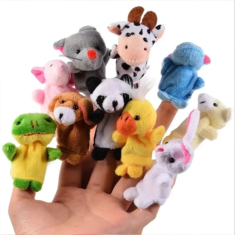 Cartoon Finger Puppets for Kids – Plush Hand Doll Educational Toy