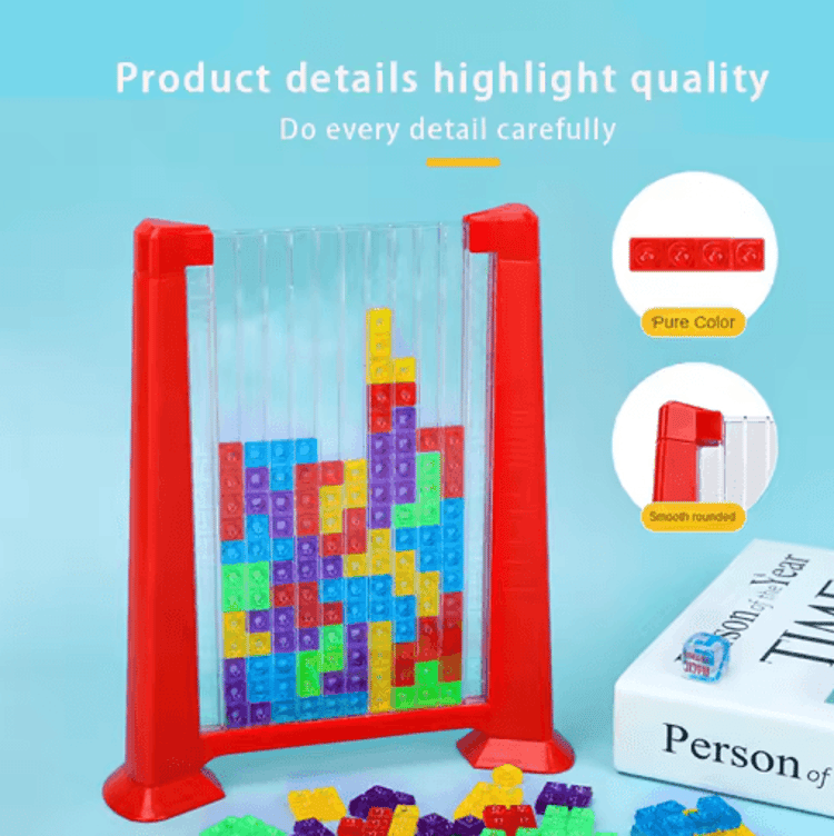 Tetris Style Intelligent Building Blocks Puzzle Tabletop Brain Game for Kids