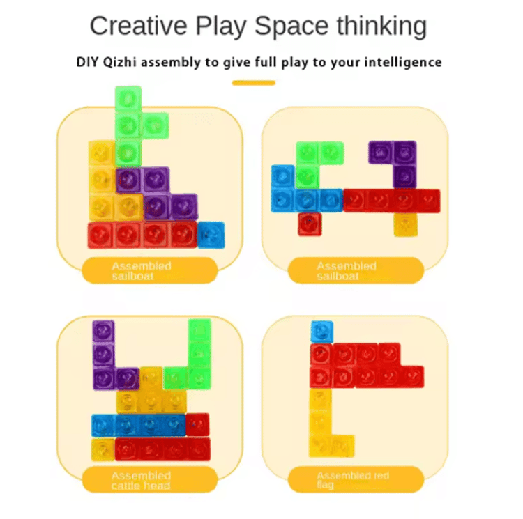 Tetris Style Intelligent Building Blocks Puzzle Tabletop Brain Game for Kids