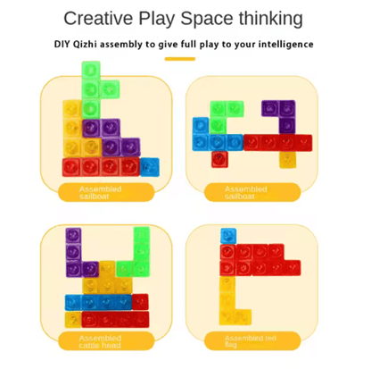Tetris Style Intelligent Building Blocks Puzzle Tabletop Brain Game for Kids