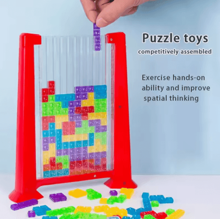 Tetris Style Intelligent Building Blocks Puzzle Tabletop Brain Game for Kids
